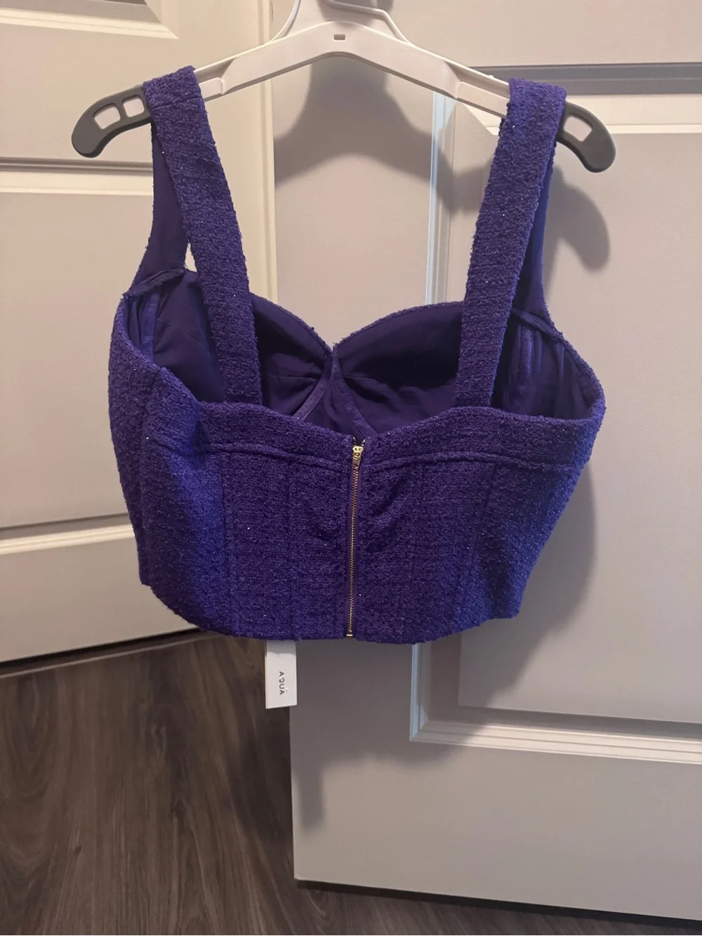 Aqua cropped bouclé